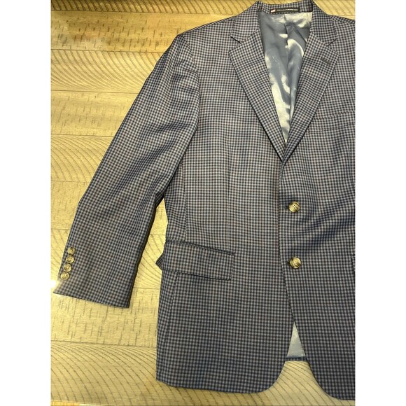 Hart Schaffner Marx Sport Coat Men's 42S Gingham Plaid Two Button Double Vented - Picture 3 of 9